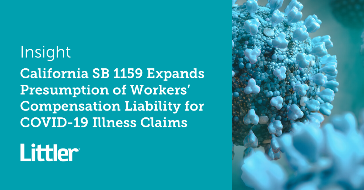 California SB 1159 Expands Presumption of Workers’ Compensation