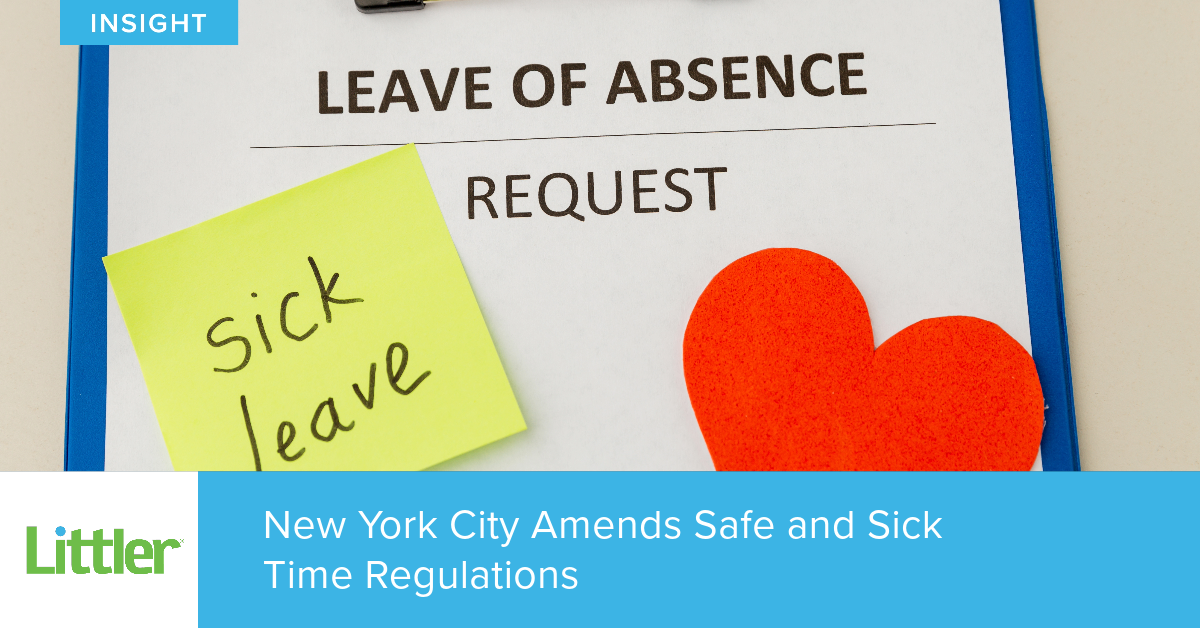 纽约市修订安全和病假时间规定